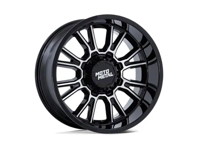 Moto Metal Legacy Gloss Black Machined 8-Lug Wheel; 18×9; 1mm Offset (01-06 Sierra 3500 HD SRW)Find parts that fit my vehicle