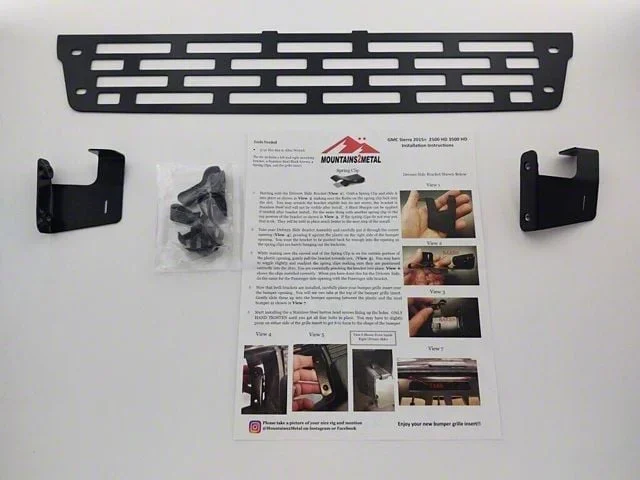 Mountains2Metal Plain Rectangles Bumper Grille Insert; Black (15-19 Sierra 3500 HD)Find parts that fit my vehicle