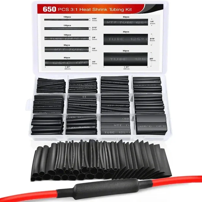 Nilight Heat Shrink Tubing Kit; 650-Pieces