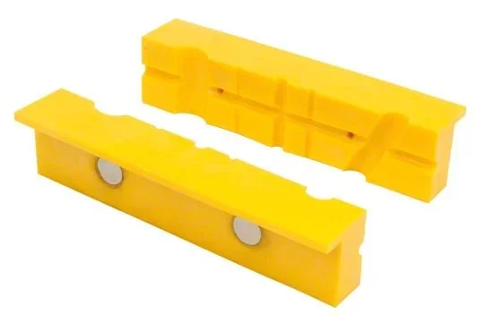 Non-Marring Round and Flat Polyurethane Magnetic Vise Jaw Pads; 2-Piece Set