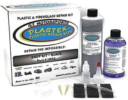 Plastex Plastic and Fiberglass Repair Shop Kit; Black