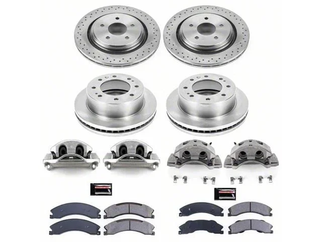 PowerStop OE Replacement 8-Lug Brake Rotor, Pad and Caliper Kit; Front and Rear (12-15 Sierra 3500 HD SRW)Find parts that fit my vehicle