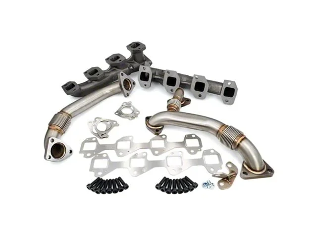 PPE High-Flow Exhaust Manifolds and Up-Pipes; Silver Ceramic (11-16 6.6L Duramax Sierra 3500 HD)Find parts that fit my vehicle