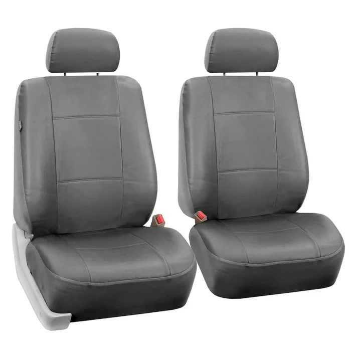 Premium PU Leather Seat Covers – Front Set Gray