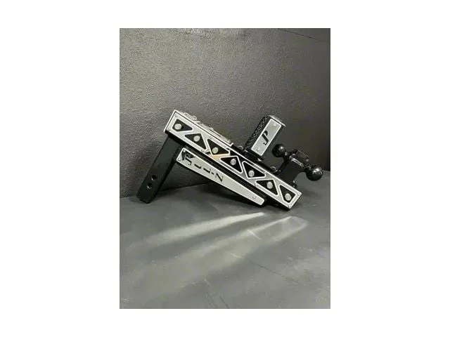 Pul-Z Baller Hauler 2.50-Inch Receiver Hitch Dual-Ball Mount with Stabilizer Kit and Triangle Stainless Overlays; Intermediate 7-Hole; 15-Inch Drop; Black (Universal; Some Adaptation May Be Required)