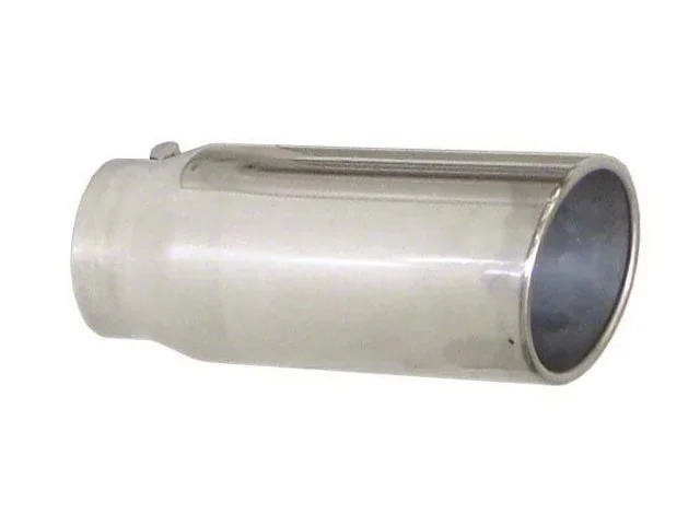 Pypes Angled Cut Rolled End Round Exhaust Tip; 5-Inch; Polished (Fits 4-Inch Tailpipe)