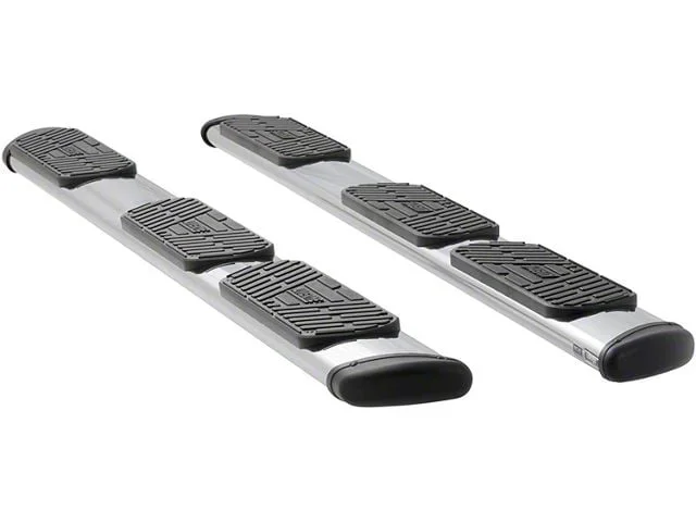 Regal 7-Inch Wheel-to-Wheel Oval Side Step Bars; Polished Stainless (15-18 Sierra 3500 HD Double Cab w/ 8-Foot Long Box)Find parts that fit my vehicle