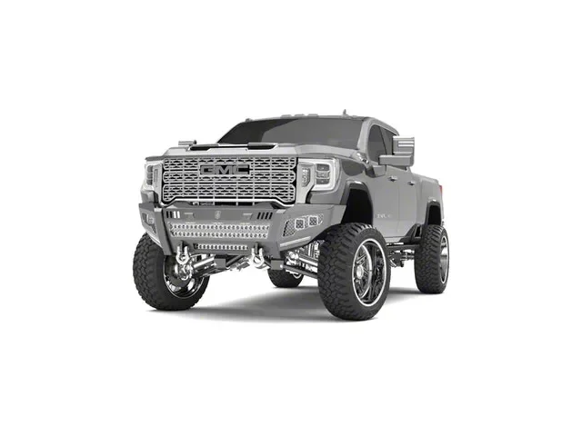 Road Armor iDentity Hyve Mesh Front Bumper with Shackles, Double Cube Light Pods; Raw Steel (20-23 Sierra 3500 HD)Find parts that fit my vehicle
