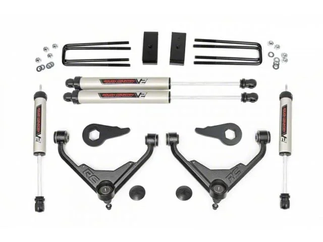 Rough Country 3-Inch Bolt-On Upper Control Arm Suspension Lift Kit with V2 Monotube Shocks for FK or FF RPO Codes (07-10 Sierra 3500 HD SRW)Find parts that fit my vehicle