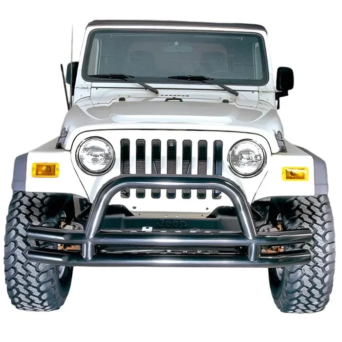 Rugged Ridge 3-In Dbl Tube Front Bumper w/ Hoop 76-06 CJ / Jeep Wrangler
