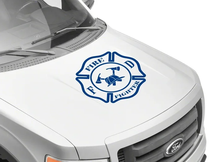 SEC10 Fire Fighter Hood Decal; Blue (Universal; Some Adaptation May Be Required)
