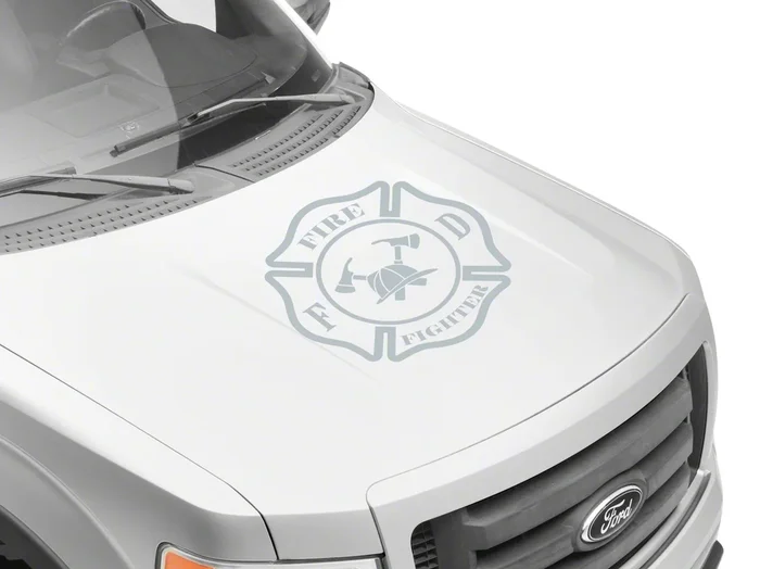 SEC10 Fire Fighter Hood Decal; Silver (Universal; Some Adaptation May Be Required)