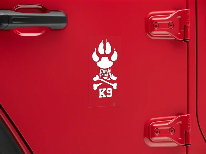 SEC10 K9 Novelty Decal; White (Universal; Some Adaptation May Be Required)