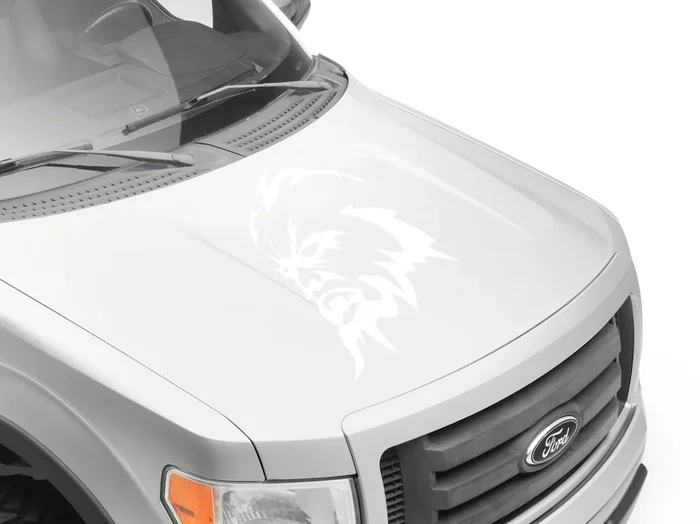SEC10 Sasquatch Hood Decal; White (Universal; Some Adaptation May Be Required)
