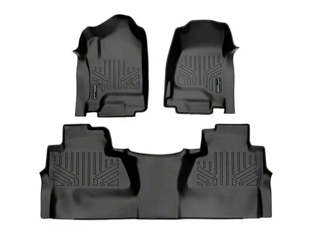SmartLiner Smart Coverage Custom Fit Front and Rear Floor Liners; Black (15-19 Sierra 3500 HD Crew Cab w/o Floor Shifter & Vinyl Flooring)Find parts that fit my vehicle