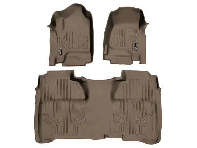 SmartLiner Smart Coverage Custom Fit Front and Rear Floor Liners; Under Rear Seat Coverage; Tan (15-19 Sierra 3500 HD Crew Cab w/o Floor Shifter & Vinyl Flooring)Find parts that fit my vehicle