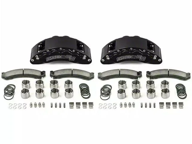 SSBC-USA Barbarian Front 8-Piston Direct Fit Caliper and Semi-Metallic Brake Pad Upgrade Kit; Black Calipers (11-19 Sierra 3500 HD)Find parts that fit my vehicle