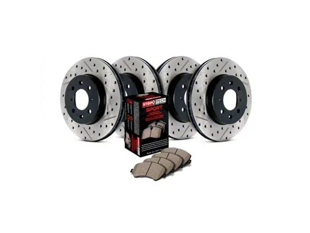 StopTech Sport Axle Slotted and Drilled 8-Lug Brake Rotor and Pad Kit; Front and Rear (12-15 Sierra 3500 HD DRW)Find parts that fit my vehicle