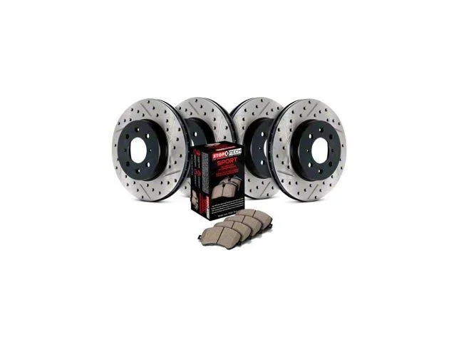 StopTech Sport Axle Slotted and Drilled 8-Lug Brake Rotor and Pad Kit; Front and Rear (16-19 Sierra 3500 HD SRW)Find parts that fit my vehicle