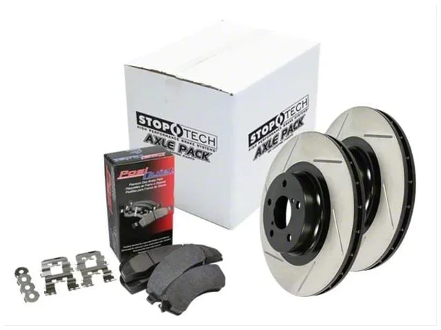 StopTech Street Axle Slotted 8-Lug Brake Rotor and Pad Kit; Rear (16-19 Sierra 3500 HD DRW)Find parts that fit my vehicle