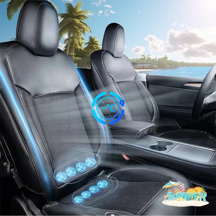 Tesla Ventilated Cooling Seat Cushion – Breathable Summer Comfort with Auto Start & 10 Silent Fans