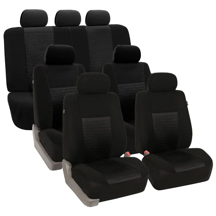 Trendy Elegance 3D Air Mesh 3 Row 7 Seater – Black Seat Covers