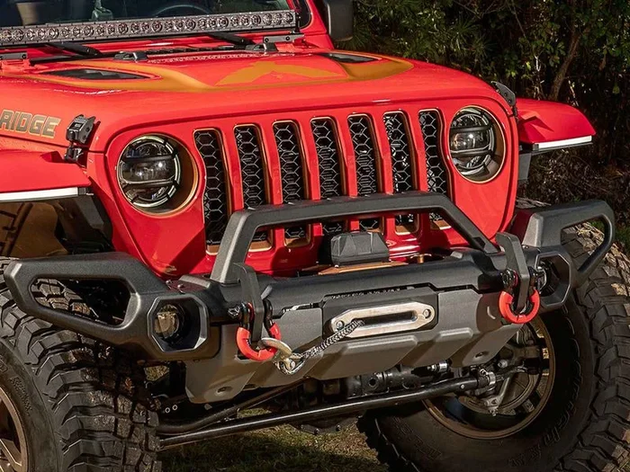 Venator Front Bumper with Overrider Bar   Fits 2020-2024 Jeep Gladiator, 2018-2024 Wrangler JL (RGR-11549.41)