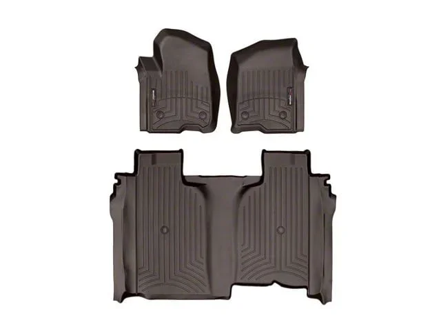 Weathertech DigitalFit Front and Rear Floor Liners; Cocoa (20-26 Sierra 3500 HD Crew Cab w/ Front Bucket Seats & w/o Rear Underseat Storage)Find parts that fit my vehicle