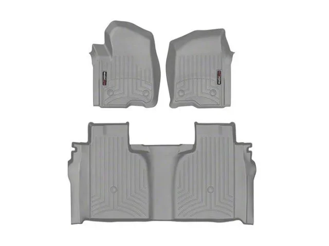 Weathertech DigitalFit Front and Rear Floor Liners; Gray (20-26 Sierra 3500 HD Crew Cab w/ Front Bucket Seats & Rear Underseat Storage)Find parts that fit my vehicle