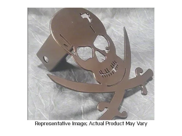 Wild Child Customs Pirate Skull Jolly Roger Tow Hitch Cover; Blue (Universal; Some Adaptation May Be Required)