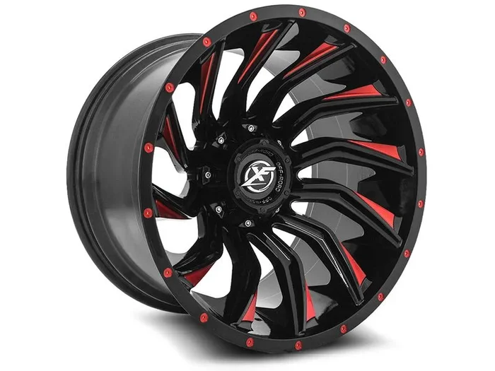 XF Offroad Gloss Black & Red XF-224 Wheel