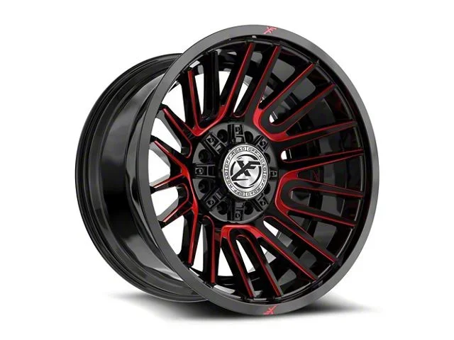 XF Offroad XF-234 Gloss Black and Red Machined 8-Lug Wheel; 20×10; -24mm Offset (01-06 Sierra 3500 HD SRW)Find parts that fit my vehicle